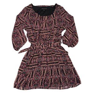 ❤️ Derek Heart Colorful Patterned Dress With Ribbon Tie ❤️